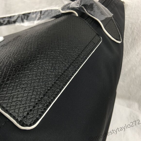 NWT Longchamp Le Pliage Original Large Shoulder Nylon Bag Tote IN NEW BLACK - Picture 6 of 12
